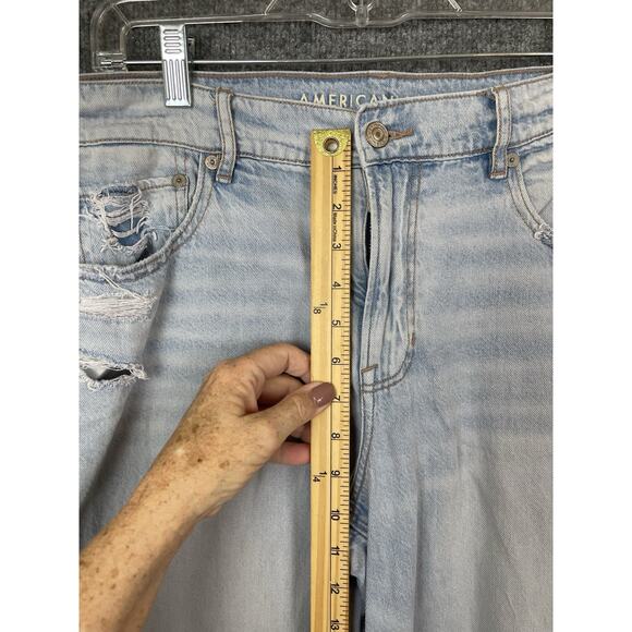 American Eagle Women's Size 12 Low-Rise Skater Jean Wide Leg Blue Denim W34 L30 - Picture 4 of 13